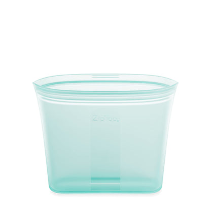 Zip Top Reusable Food Storage Bags | Medium Dish [Frost] | Silicone Meal Prep Container | Microwave, Dishwasher and Freezer Safe | Made in the USA