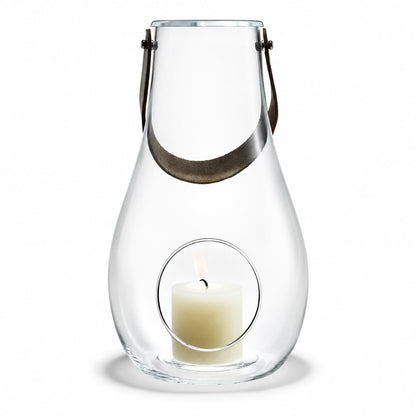 Holmegaard Design with Light Lantern, Clear, 11.4" H x 6.7" D, Designed by Maria Berntsen, Gift Box Included