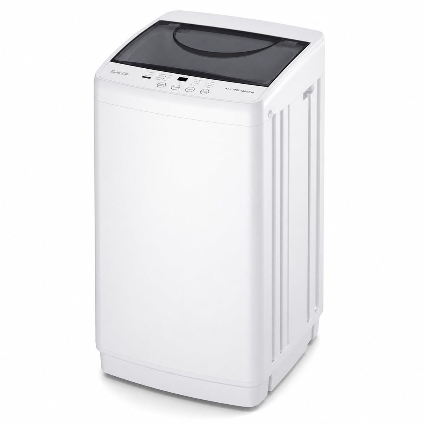 NEWBULIG 1.06 Cu.Ft. Portable Washing Machine, 7.7LBS Full-Automatic Laundry Washer with Stainless Steel Drum, 10 Wash Cycles & Auto-Balance, Compact Washer for Apartment RV Dorm Camping, White