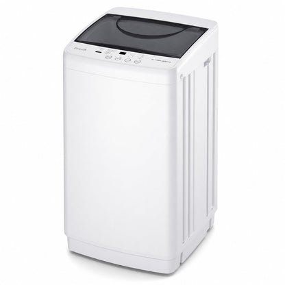 NEWBULIG 1.06 Cu.Ft. Portable Washing Machine, 7.7LBS Full-Automatic Laundry Washer with Stainless Steel Drum, 10 Wash Cycles & Auto-Balance, Compact Washer for Apartment RV Dorm Camping, White