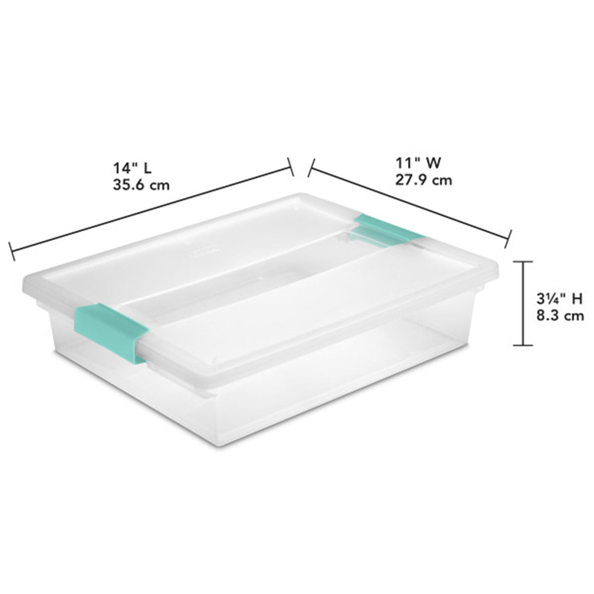 Sterilite 6-Pack Clip Box, Stackable Clear Plastic Bins with Latching Lids, Large - Writing, Arts or Crafts Supplies Storage Containers for Home, Office, Classroom and Workshop Organization