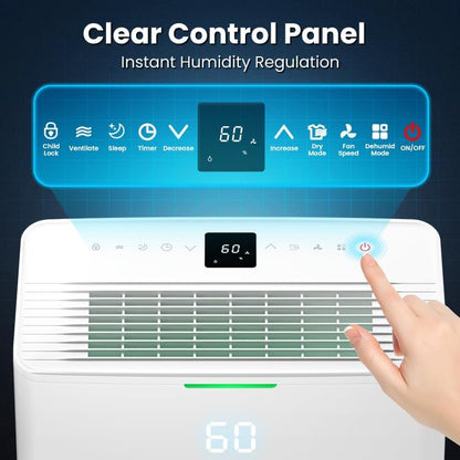 Regine Switzerland 4500 Sq. Ft Dehumidifier - 80 Pint/Day, Smart Humidity Control, Energy Efficient & Quiet