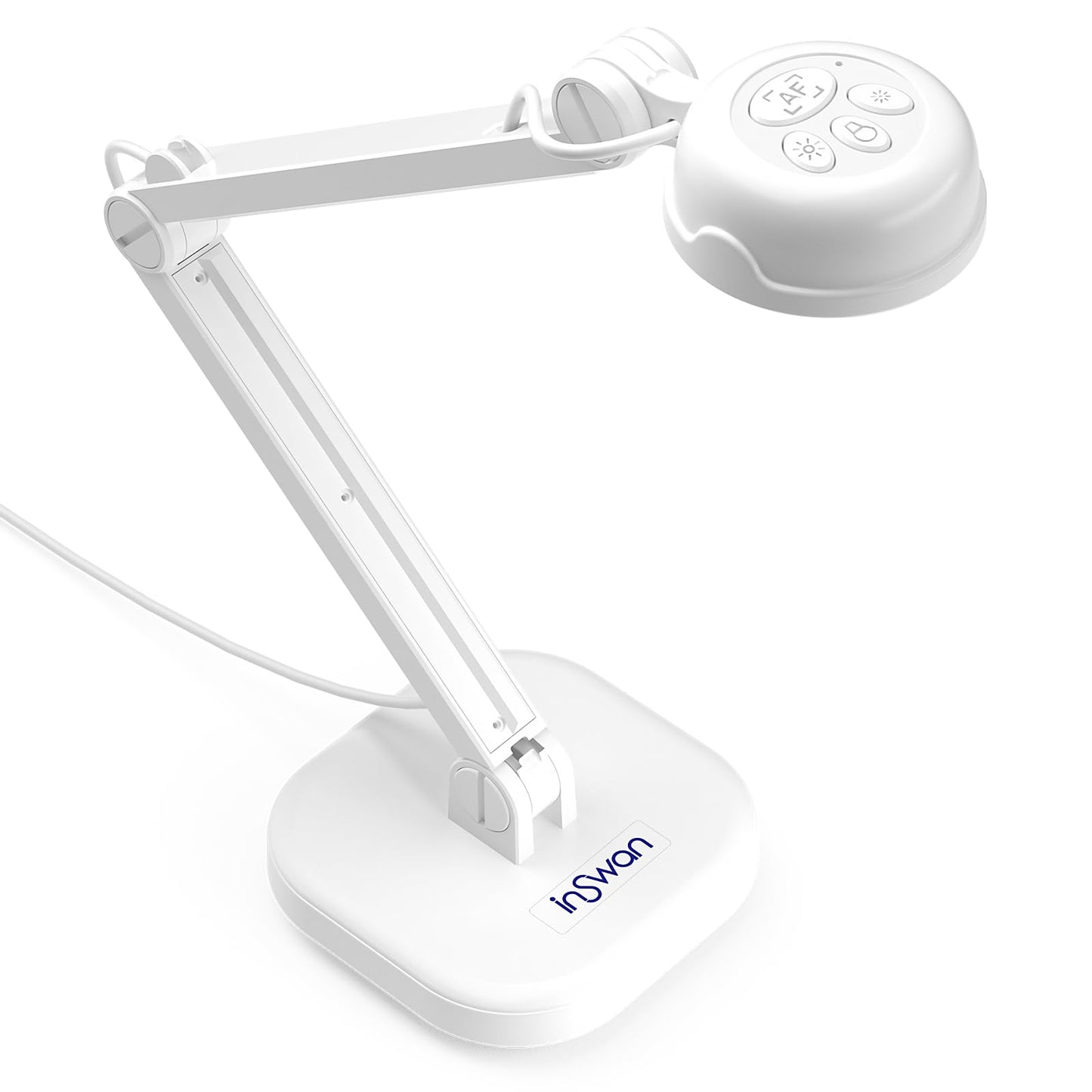 INSWAN INS-1 USB Document Camera — 8MP Ultra HD, Auto Focus, LED , Built-in Mic, Windows, Mac, iPad, Chromebook Compatible for Distance Learning, Remote Teaching, Web Conferencing, Live Demo
