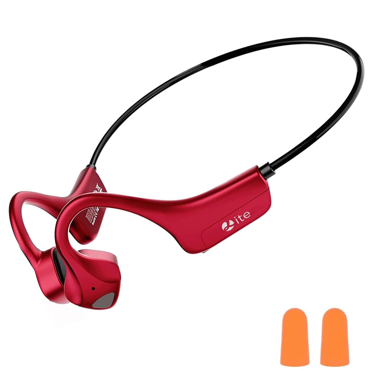 YouthWhisper Headset Open Ear Headphones - IPX5 Waterproof Bluetooth Bone Conduction Headphone Wireless Earphones, Type-C Charging, Long Battery Life, 25g Lightweight Red