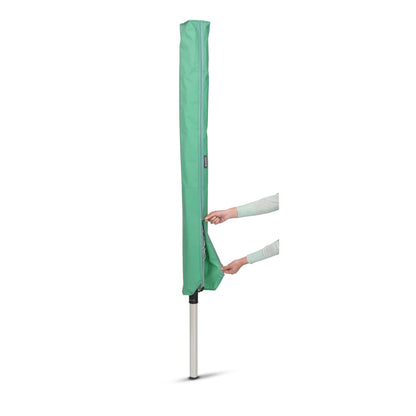 Brabantia Lift-O-Matic Outdoor 4 Arm Clothesline (197 ft/Ø 1.8") Height Adjustable, Folding Clothes Drying Rack + Ground Spike & Cover (Gray)