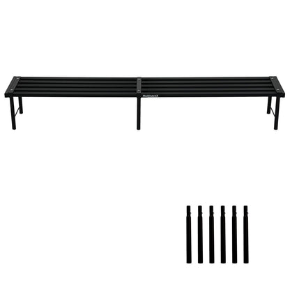MultirackX Metal Plant Stand, Rust-proof Aluminum Flower Pot Stand, Heavy Duty Planter Display Shelving for Patio Balcony Garden Living Room Decorative (Black, 47.2 Inch)