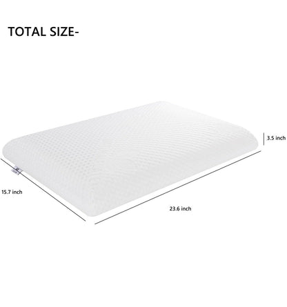 SUQ I OME Adjustable Slim Sleeper -Thin Flat Latex Pillow for Sleeping with 2 Removable Layers 3 Heights(1'', 2.5'', 3.5''), for Stomach, Side and Back Sleepers,Twill White