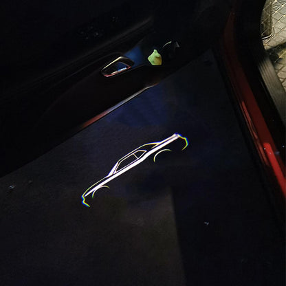 BuJinZeTui 2PCS Door Lights Logo for Challenger 2015-Present, LED Ghost Shadow Projection Light, Color 03, Plastic