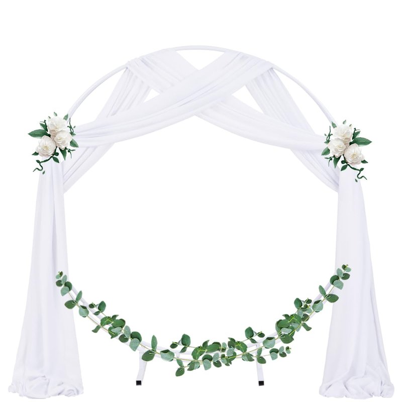 Socomi Wedding Arch Draping Fabric 1 Panel 29" x 19Ft White Sheer Chiffon Curtain Drapes 6 Yards for Wedding Ceremony Birthday Party Decoration