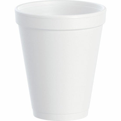 Dart 10J10 Foam Drink Cups, 10oz, White, 25 per Bag (Case of 40 Bags)