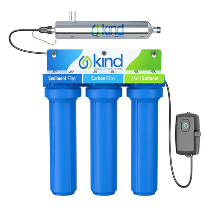 Kind Water Systems E-3000UV Whole House Salt-Free Water Softener & Filter Combo with UV