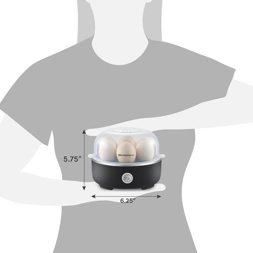Elite Gourmet Easy Egg Cooker - Electric 7-Egg Capacity with Auto Shut-Off | Classic Black, BPA Free