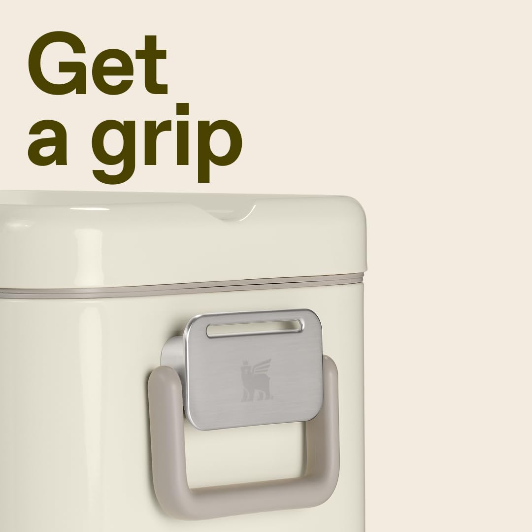 STANLEY Lifted Spirits™ Stainless Steel Cooler | Vacuum Insulated Hard Cooler | Leakproof VaultSeal™ Latch | Premium 18/8 Recycled Stainless Steel | BPA-Free | 55 qt | Cream Gloss