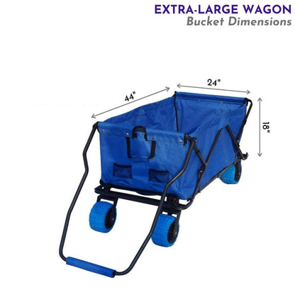 Impact Canopy Folding Collapsible Utility Wagon, Extra-Large Wagon with All-Terrain Wheels, Royal Blue