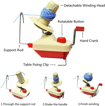 Yarn Ball Winder, Convenient Ball Winder for Yarn,Yarn Swift and Ball Winder Combo with Easy Installation for Yarn Storage + 53 Pieces Stitch Knitting Needles + 1 Pieces Scissors
