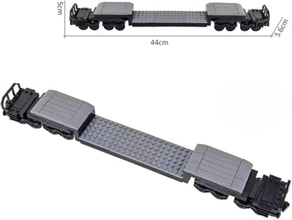 MOC City Creative Building Set – Train Base Wheels Low-Loader Truck &amp Railway Tracks DIY Kit (Compatible with Technical Parts 92339 92088 4025) (1PCS Low-Loader Truck)