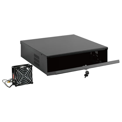 Tecmojo DVR Lock Box with Fan, Heavy Duty Electronics Security Box for NVR, POE Switch, Document, Metal Security Storage in Stores, Office, Home(18×18×5in)