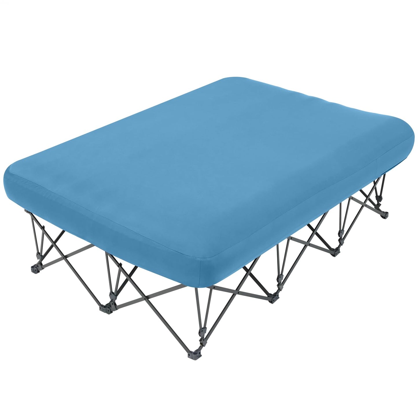 KAMPKEEPER Camping Cot,Camping Cots for Adults,Folding Camping Cot with Inflatable Air Mattress and Carry Bag,for Outdoor Travel Camp Beach Vacation (not Included The Airpump)