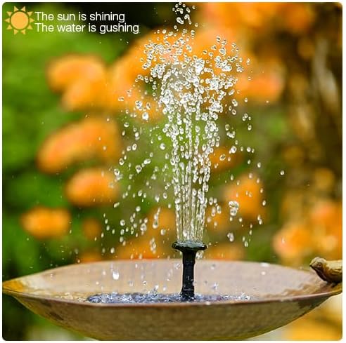 AISITIN Solar Garden Fountain - 3.5W Floating Pump with 6 Nozzles for Bird Bath & Aquarium (1 Piece)