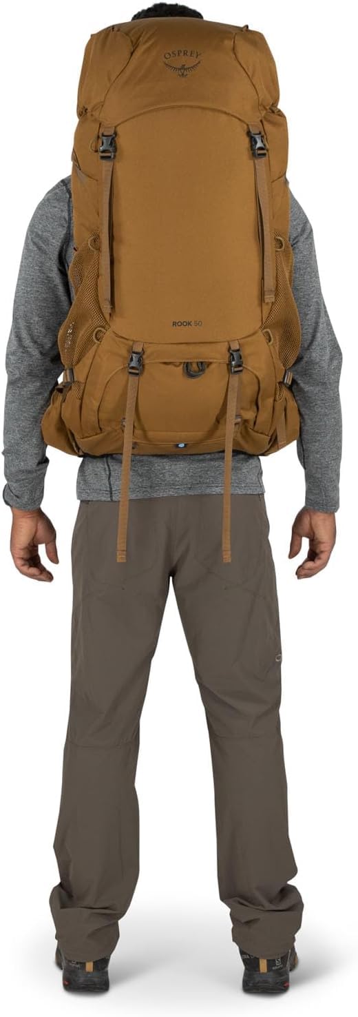 Osprey Rook 50L Men's Backpacking Backpack, Histosol Brown/Rhino Grey