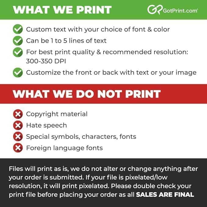 GotPrint Custom Collectors Cards | Add Your Photo Name Stats or Text | Personalized Design | Sports Teams | Baseball | Gaming | Gifts for Kids and Family Rectangle 2.5” x 3.5” 100 Qty