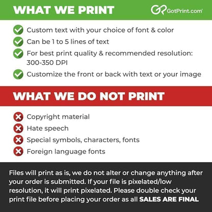 GotPrint Custom Collectors Cards | Add Your Photo Name Stats or Text | Personalized Design | Sports Teams | Baseball | Gaming | Gifts for Kids and Family Rectangle 2.5” x 3.5” 100 Qty