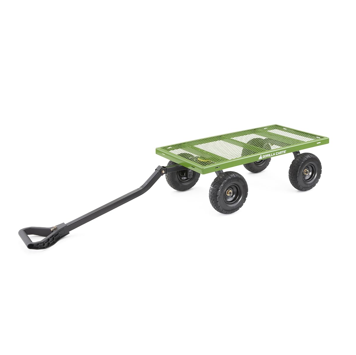 Gorilla Carts Steel Utility Garden Cart with No-Flat Tires, 4 Cubic Feet, 800-Pound Capacity, Green, Amazon Exclusive