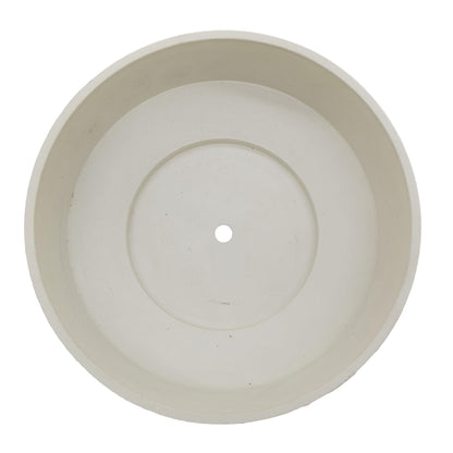 The HC Companies 8 Inch Round Plastic Succulent Capri Bowl Decorative Indoor Flower Succulent Planter Pot with Drain Plug Hole, Vanilla Bisque