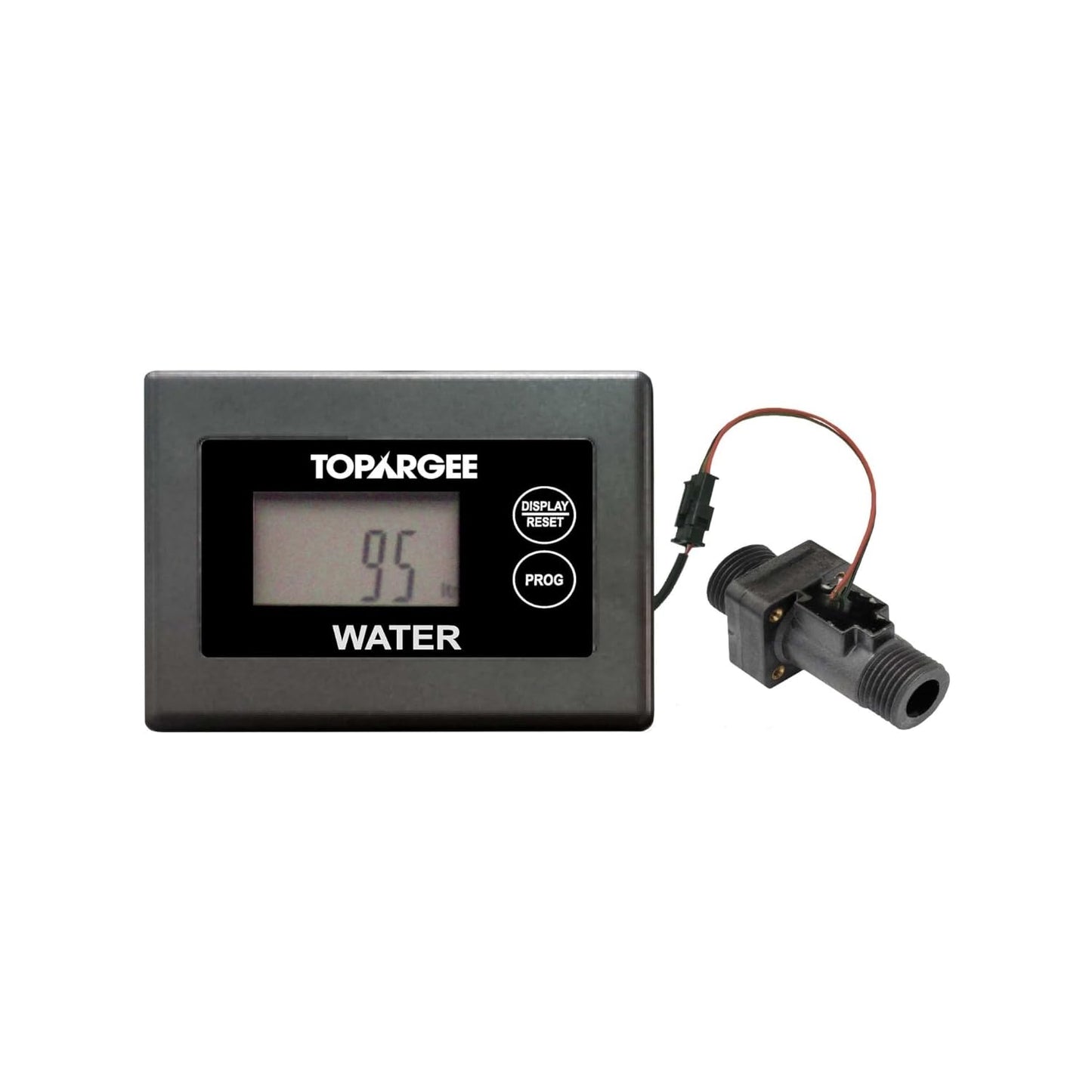 Topargee Surface Mount Water Tank Gauge - Real-Time RV, Caravan & Boat Accessory - Accurate RV Water Tank Level Indicator - Tracks Flow (Liters/Gallons), No Drilling, Compact Display, Battery Powered