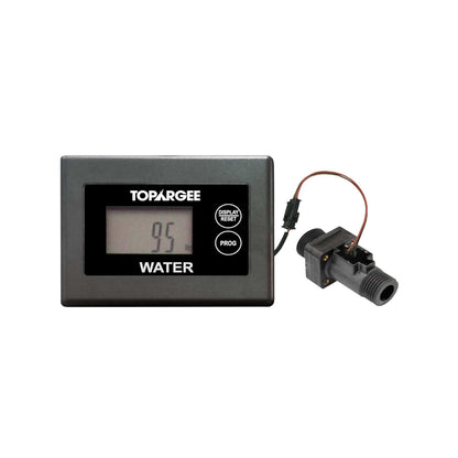Topargee Surface Mount Water Tank Gauge - Real-Time RV, Caravan & Boat Accessory - Accurate RV Water Tank Level Indicator - Tracks Flow (Liters/Gallons), No Drilling, Compact Display, Battery Powered