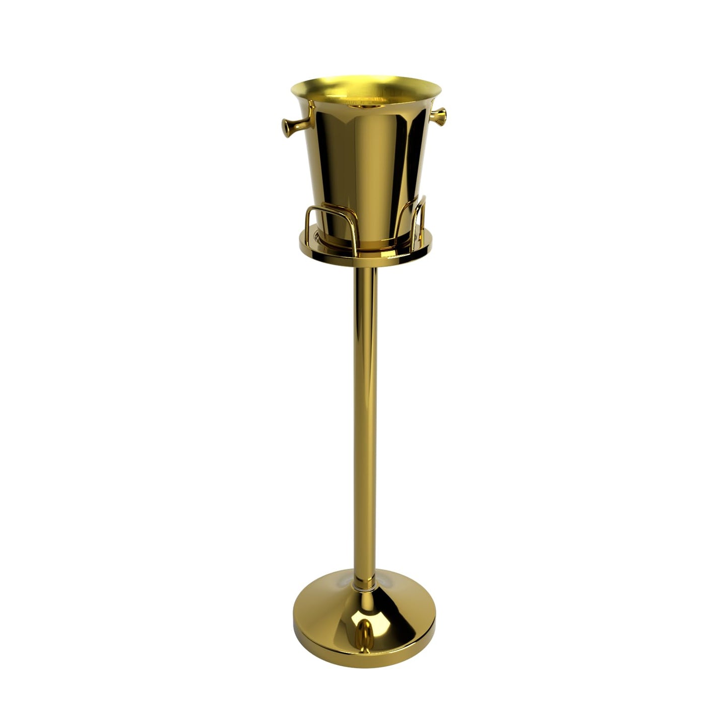 Ice Bucket with Stand, Vertical Stainless Steel Champagne Bucket, Ice Container,Standing Wine Cooler,Wedding Beer KTV Barbecue Club Bar 5L(Gold, 1Pack)