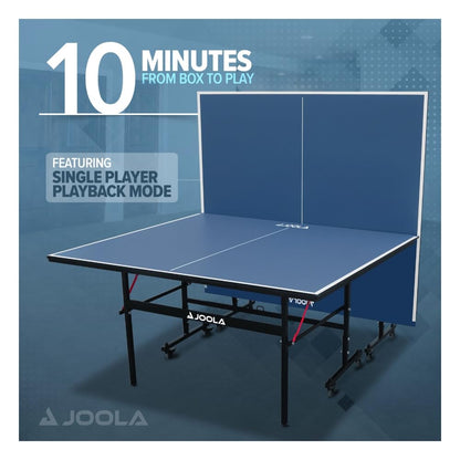 JOOLA Inside 13 - Professional MDF Indoor Table Tennis Table with Quick Clamp Ping Pong Net and Post Set - 10 Minute Easy Assembly - Ping Pong Table with Single Player Playback Mode