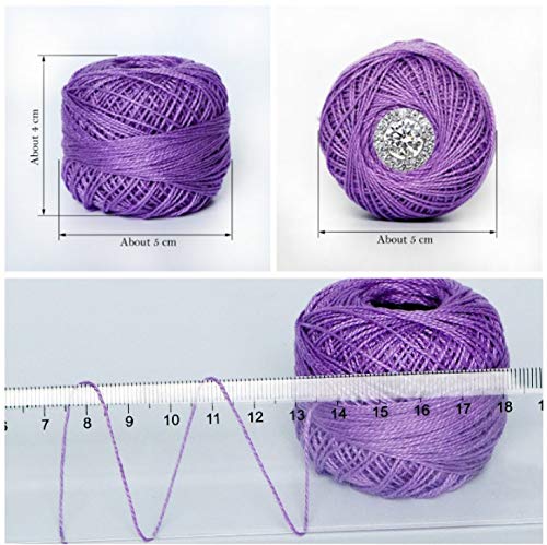 Lewhoo 15 Crochet Thread Balls & 10 Lace Crochet Hooks with Storage Bag, 100% Cotton Thread with 2 Tatting Shutters Tools