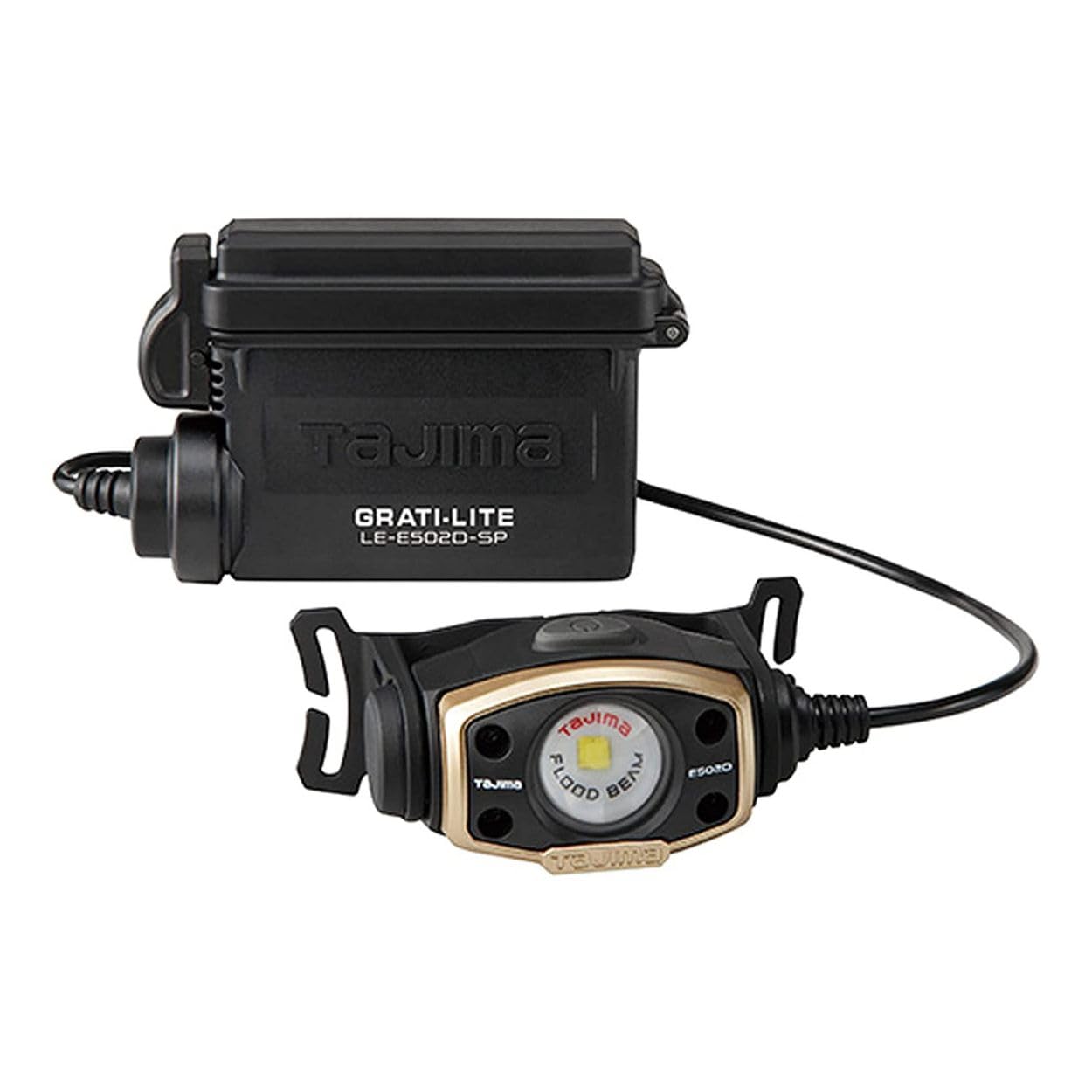 Tajima Grati-Lite Headlamp - Rechargeable LED Light with 500 Lumen Flood Beam and Separate Battery Compartment - LE-E502D-SP