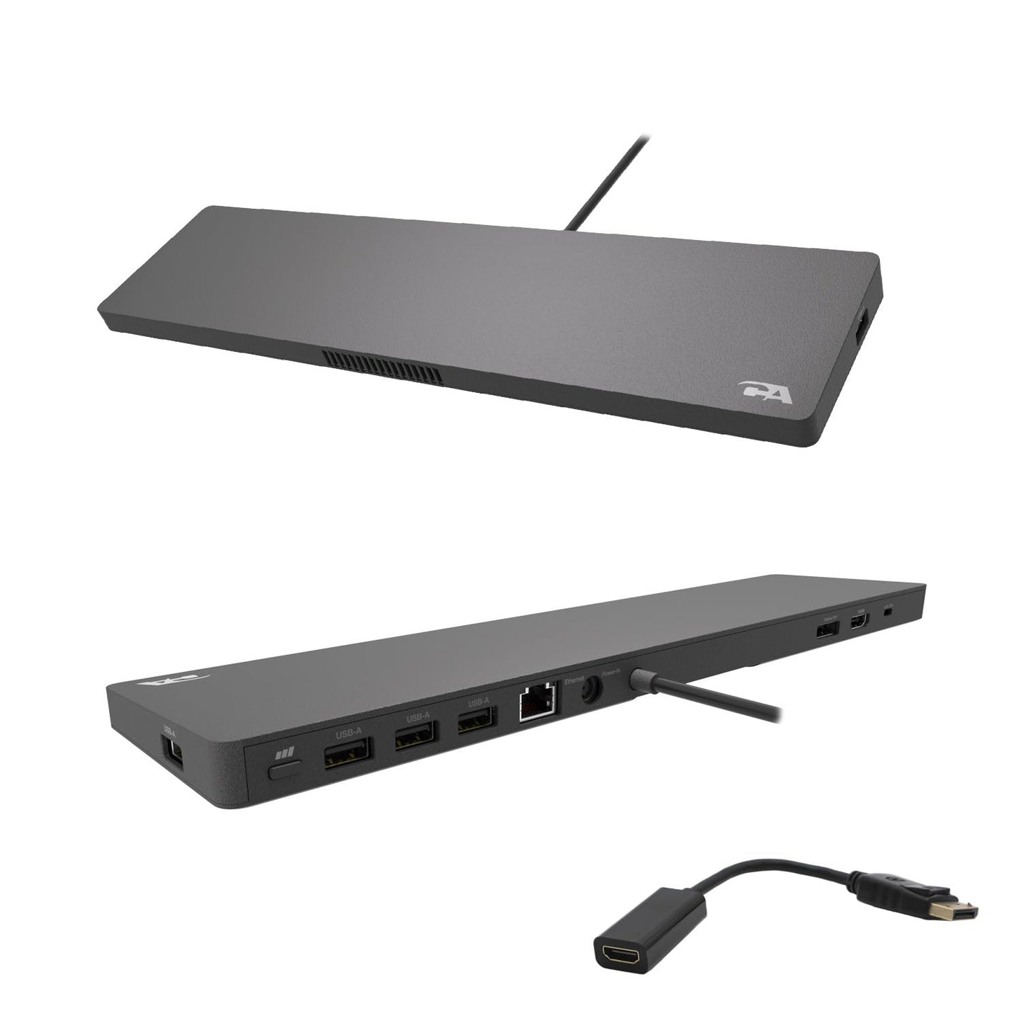 Cyber Acoustics Docking Station (DS-2000), 6 Pack – USB-C with 100W Power Delivery, Laptop Cooling, Dual 4K Monitor Displays, 4 USB-A Ports, Ethernet, Includes 6 Active DisplayPort to HDMI Adapters