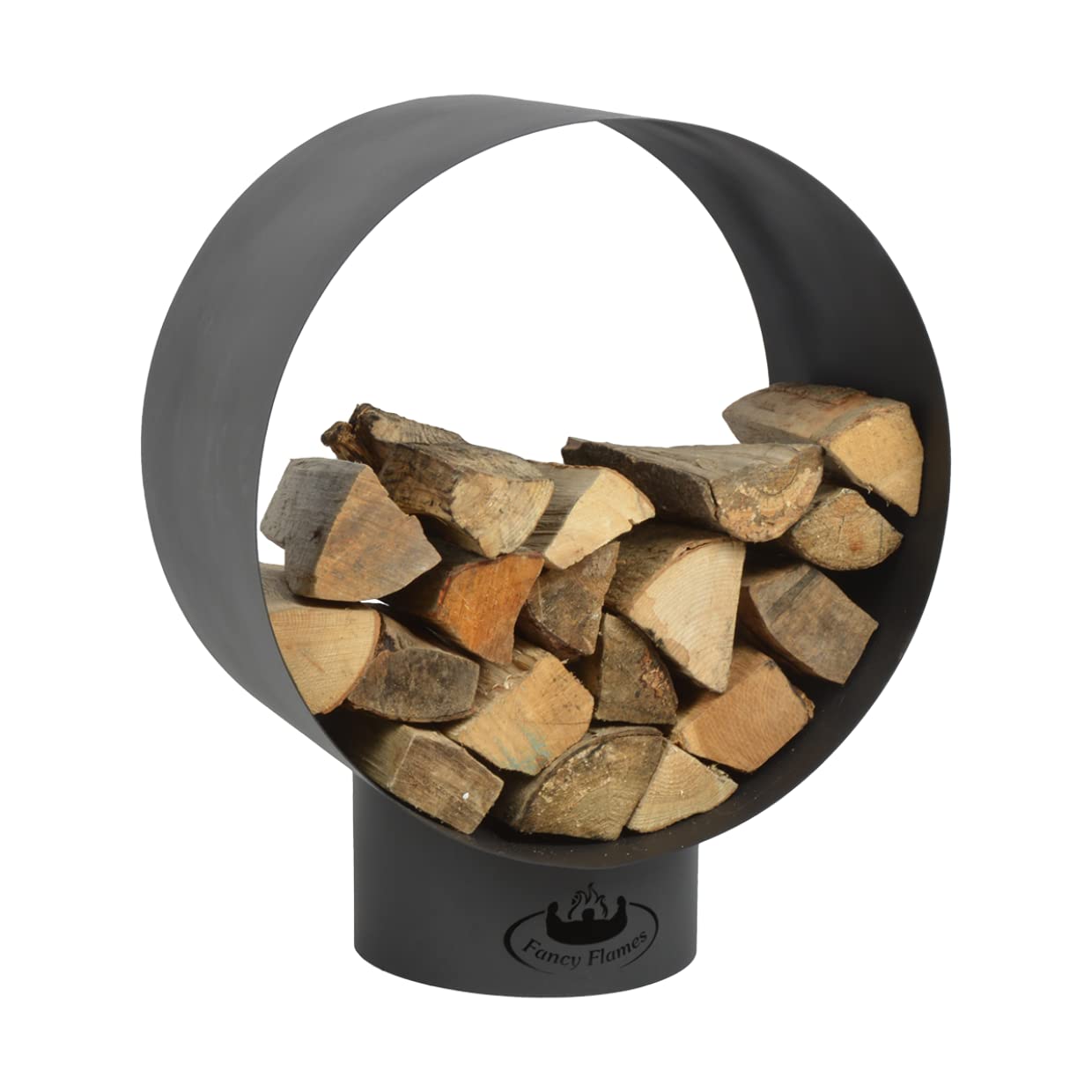 Esschert Design Modern Round Wood Storage, Steel