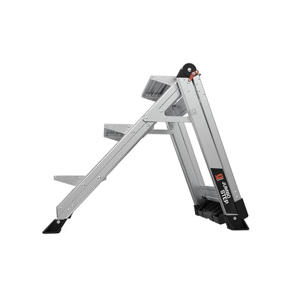 Little Giant Ladders Jumbo Step Stool with Handrail, 3-Step, Lightweight, Aluminum, 375 lb Load Capacity, Type 1AA, 8.7-Ft Reach Height, with Tool Tray, Platform Steps (11903)