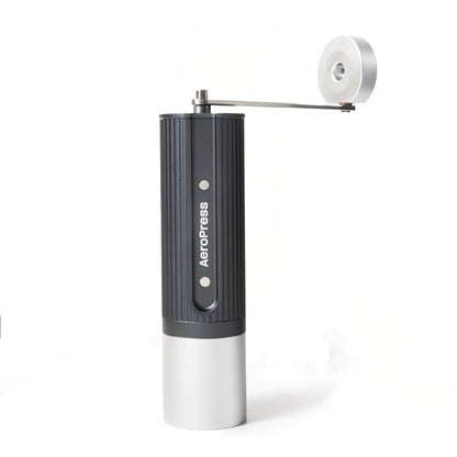 AeroPress Manual Coffee Grinder – Portable Hand Burr Grinder with Titanium-Coated Conical Burrs, 60 Grind Settings, Compact Travel Coffee Bean Grinder for AeroPress, Espresso, French Press, Moka Pot