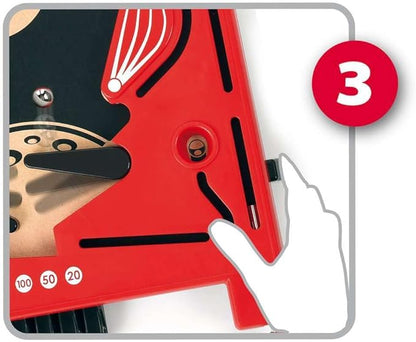 BRIO 34017 Pinball Game - Classic Vintage Arcade Style | Engaging Brain Game for Kids and Adults | Ideal Gift for Ages 6 and Up Red