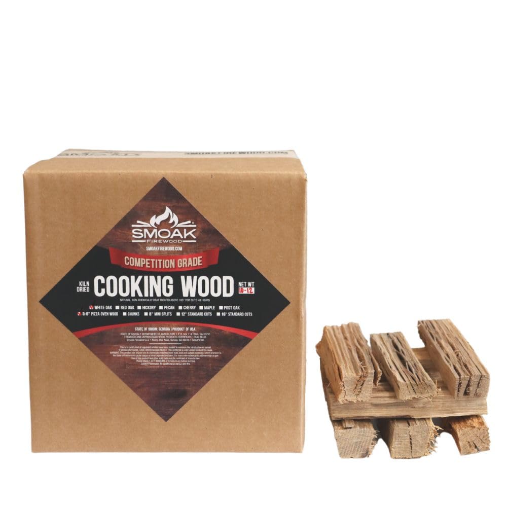 Smoak Firewood Cooking Wood Mini Splits - USDA Certified Kiln Dried (White Oak, 5-6in Tiny Pizza Oven Wood) for Portable Pizza ovens or MESA Solo Stove(729 Cubic Inches)