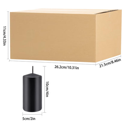 20 Pack 2x4 Inch Black Pillar Candles Unscented for Home Decor Party and Holiday,Elegant Dark hue