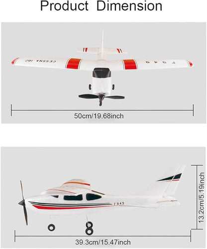 F949 RC Plane 720 Motor 3CH 2.4Ghz Remote Control Airplane EPP 3D6G RTF RC Airplane for Beginners Easy to Fly RC Glider with 2 Batteries Propellers Landing Gear (LED 2BSL+ Motor)