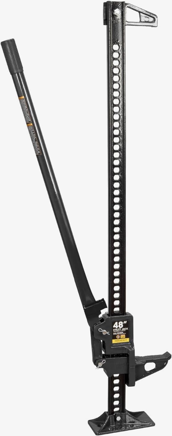 Big RED ATR6501BR Torin 48" Ratcheting Off Road Utility Farm Jack: 3 Ton (6,000 lb) Capacity, Black