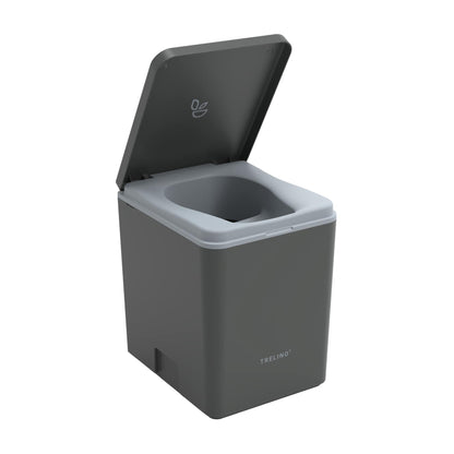 TRELINO Composting Toilet Evo L Gray, Portable Toilet for Camping & Outdoor, Odorless, 2X 2.6 gal Capacity, 13 x 15.4 x 16.9 inches