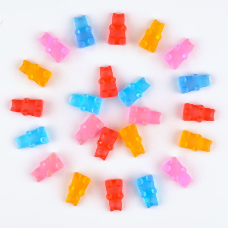 Gummy Molds, Bear Dinosaur Heart Mini Donut Silicone Gummy Molds with 2 Droppers, Pack of 4 Silicone Candy Mold