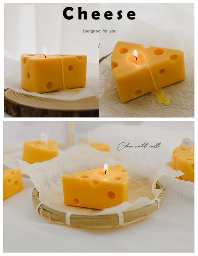 2PACK Cheese Shaped Scented Candle, Aroma Soy Wax Decorative Candlefor Photo Prop Birthday Wedding Holiday Party Gift,for Meditation Stress Relief Bath Yoga