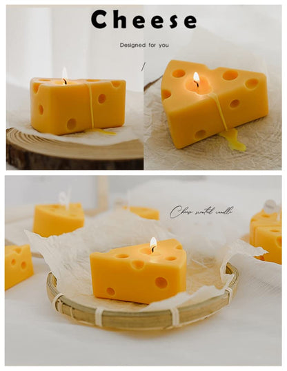 2PACK Cheese Shaped Scented Candle, Aroma Soy Wax Decorative Candlefor Photo Prop Birthday Wedding Holiday Party Gift,for Meditation Stress Relief Bath Yoga