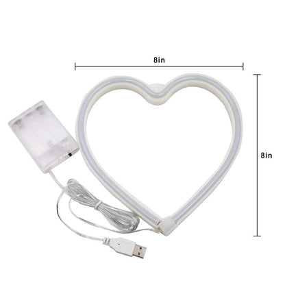 Red Heart Neon Sign, Battery Operated or USB Powered Neon Heart Lights for Valentines Day Decoration, Valentines Gifts for Wife Wedding Proposal Anniversary Mother's Day Girls’ Room Table Wall Decor