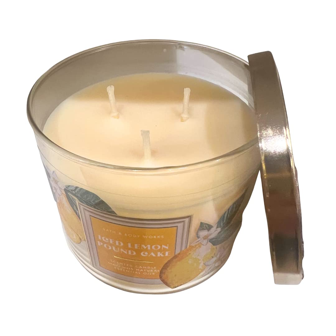 Bath & Body Works ICED Lemon Pound Cake 3-Wick Scented Candle - 2023 New Scent
