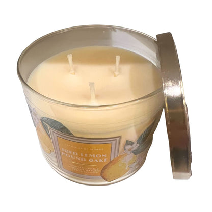Bath & Body Works ICED Lemon Pound Cake 3-Wick Scented Candle - 2023 New Scent